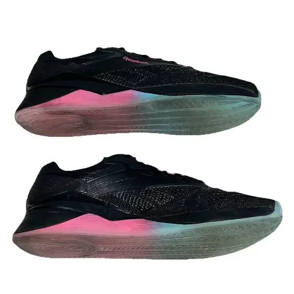 Reebok Mens Size 11.5 Nano X4 Sneakers Black Cyan Pink Gum - Picture 5 of 11